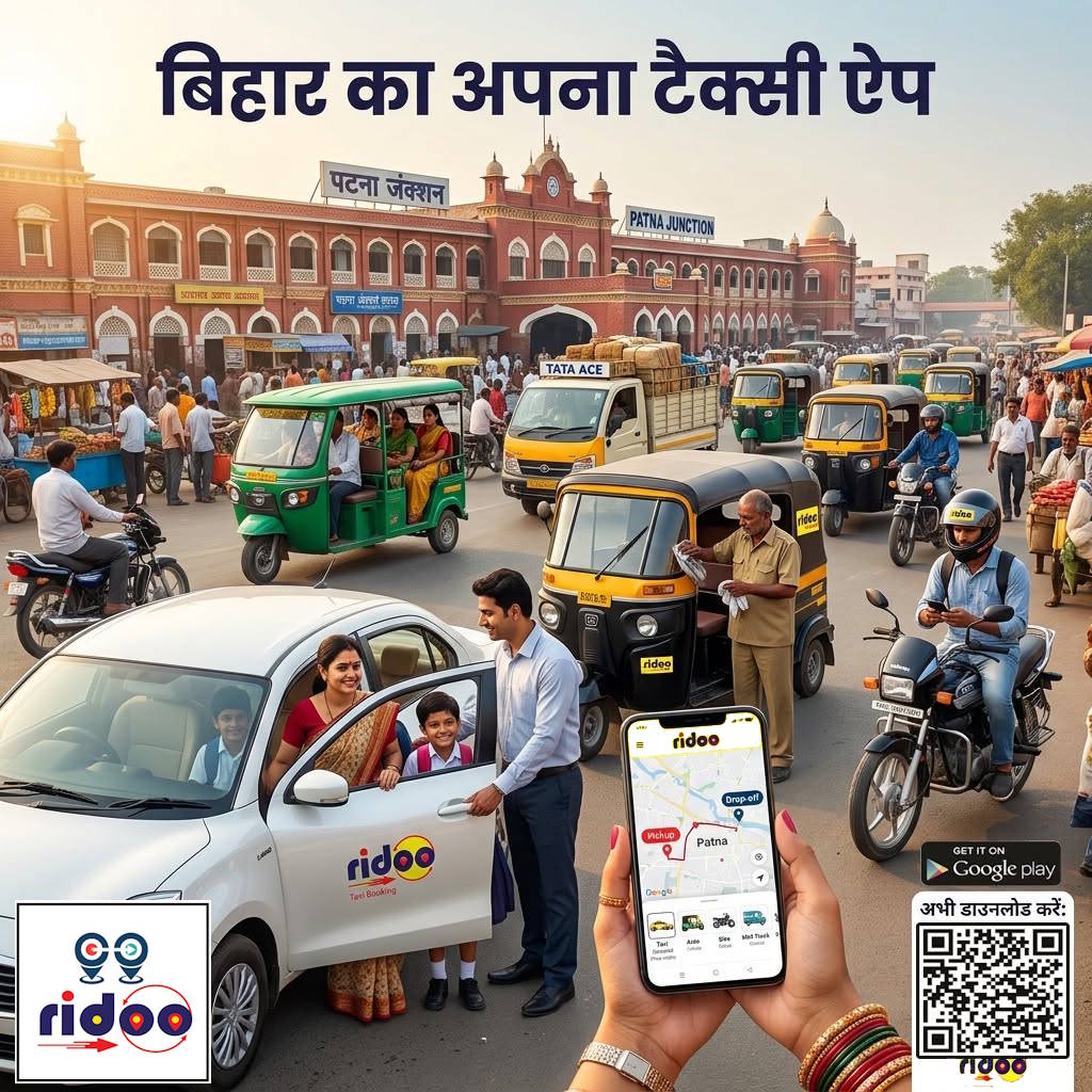 Ridoo ऐप — बिहार का अपना टैक्सी बुकिंग ऐप